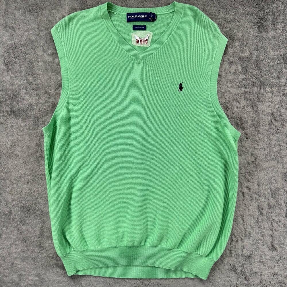 Vintage Polo Golf Ralph Lauren V Neck Knit Sweater Vest Grandpa Layering